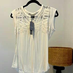 Daniel Rainn Salina Crochet Detail Knit Top